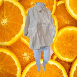 Vintage Palmerland Cream Short‎ Sleeve Ribbed Polo Golf Shirt Size Large